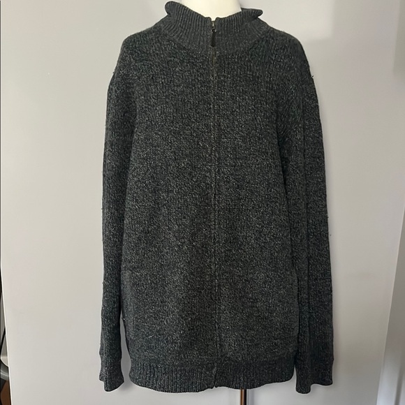 LL Bean VINTAGE Lambs Wool XL Tall Full Zip Sweater Jacket Gray - Picture 1 of 5